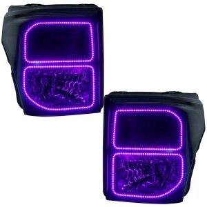 Ford F-250 Headlight Halo Kit - ORACLE Lighting - Square Ring Design w/ BC1 Controller - ColorSHIFT - `11-`16